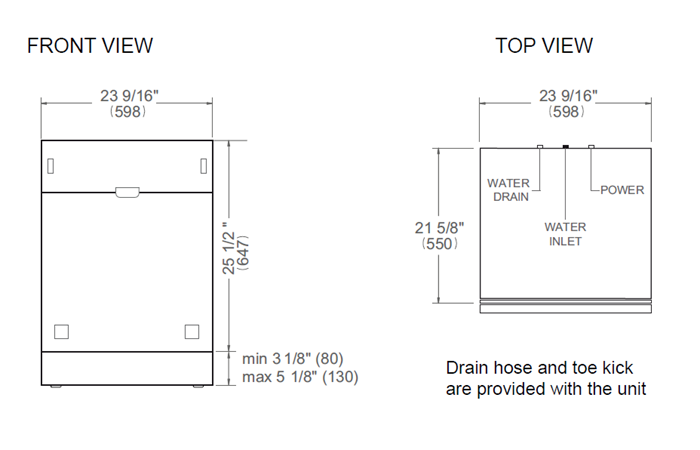 24 inch Dishwasher Standard Tub Panel Ready, 15 place settings, 42 dB, 6 wash cycles | Bertazzoni